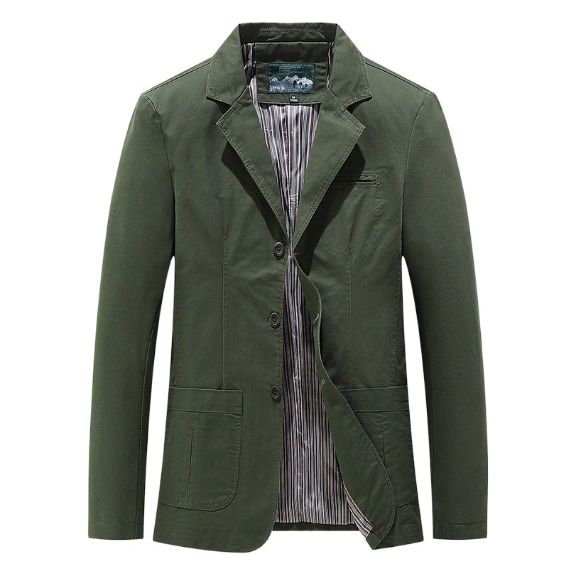 Новый осенне-зимний мужской хлопковый уличный костюм, деловая куртка, Модный повседневный костюм больших размеров, куртка с воротником, Мужская
