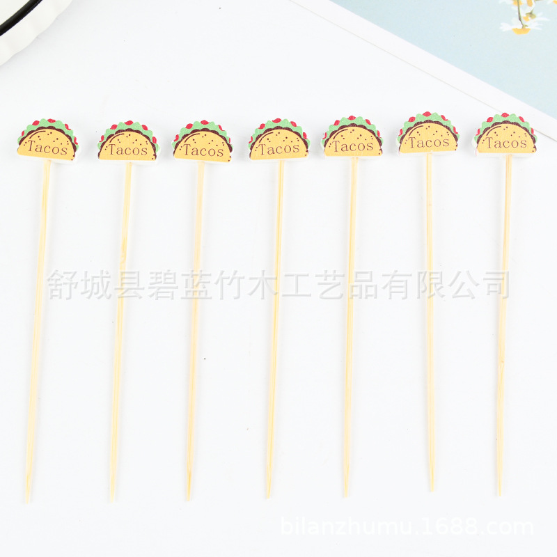 Frutas desechables horquilla horquilla creativa horquilla de fruta horquilla de hamburguesas fija horquilla sándwich horquilla creativa horquilla al por mayor fabricante