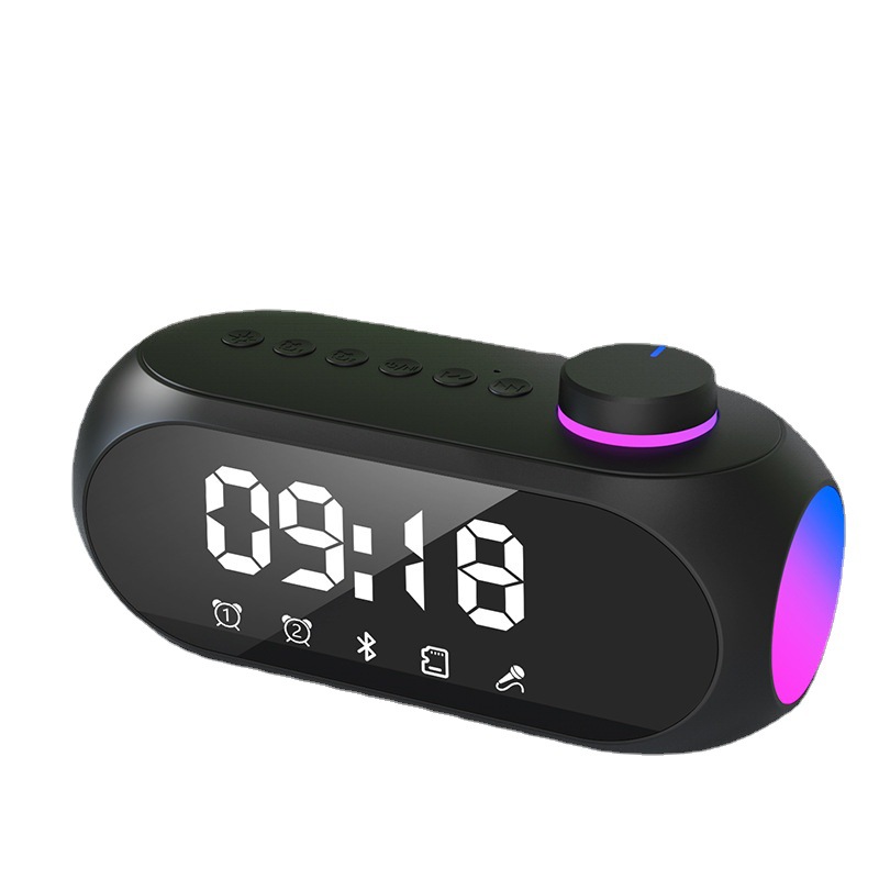 Nuevo Bluetooth pequeño altavoz S18 noche luz altavoz pesado subwoofer portátil mini reloj alarma reloj de escritorio sonido