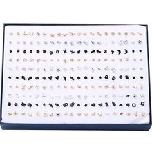 韩版包邮地摊格子铺100对盒装塑料可爱小迷你软陶耳钉批昌震