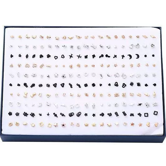 Корейский пакет Почтовая стойка решетчатый магазин 100 пар коробочных пластиковых милых маленьких мини-мягких керамических гвоздей