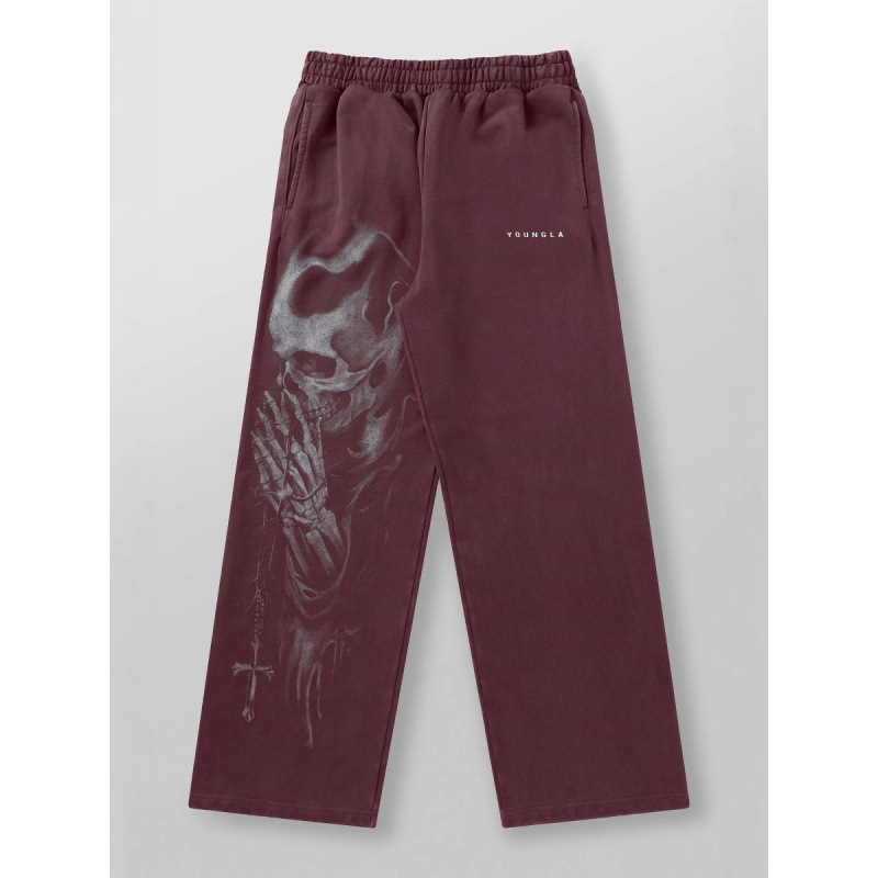 Youngla American-Style Trendy High-Street Sweatpants Joggers Sports Fitness Casual Straight Loose Wide-Leg Pants Long Pants