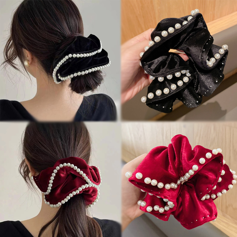 Резинка для волос из жемчуга, аксессуар для волос, ретро хвостик, изысканный стиль, городской стиль, французский ретро стиль