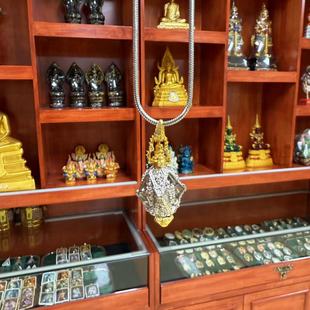 Thai Buddhist Brand, Ten-Sided Pendant with Chain That Can Be Rotated, Original Temple Authentic Thai Brand