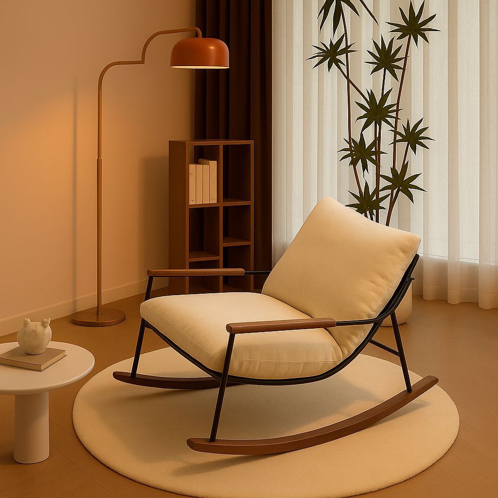 Silla de mecedora de sofá perezoso, silla de almuerzo de balcón para acostarse y dormir, sala de estar doméstica, cómodo sofá de ocio para adultos