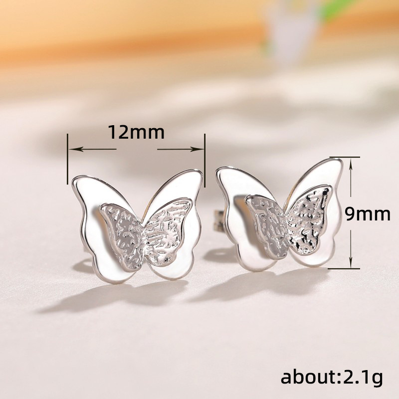 1 Pair Simple Style Butterfly Plating Copper Ear Studs display picture 1