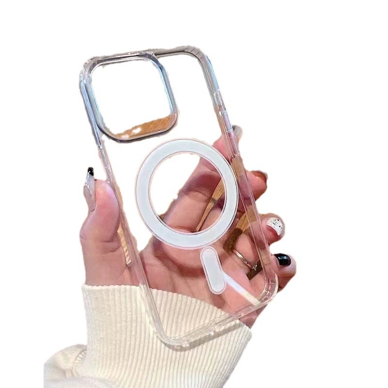 Funda magnética Magsafe para teléfono, compatible con Apple 17 Pro, acrílico transparente, 13 Pro, todo incluido, iPhone 16e