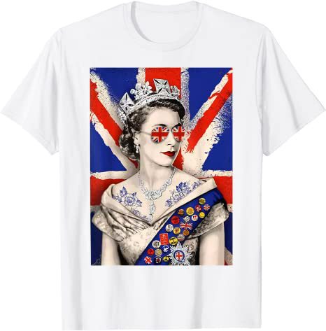 T-Shirt Summer Cotton Short Sleeve Loose Queen Elizabeth II Round Neck T-Shirt Top