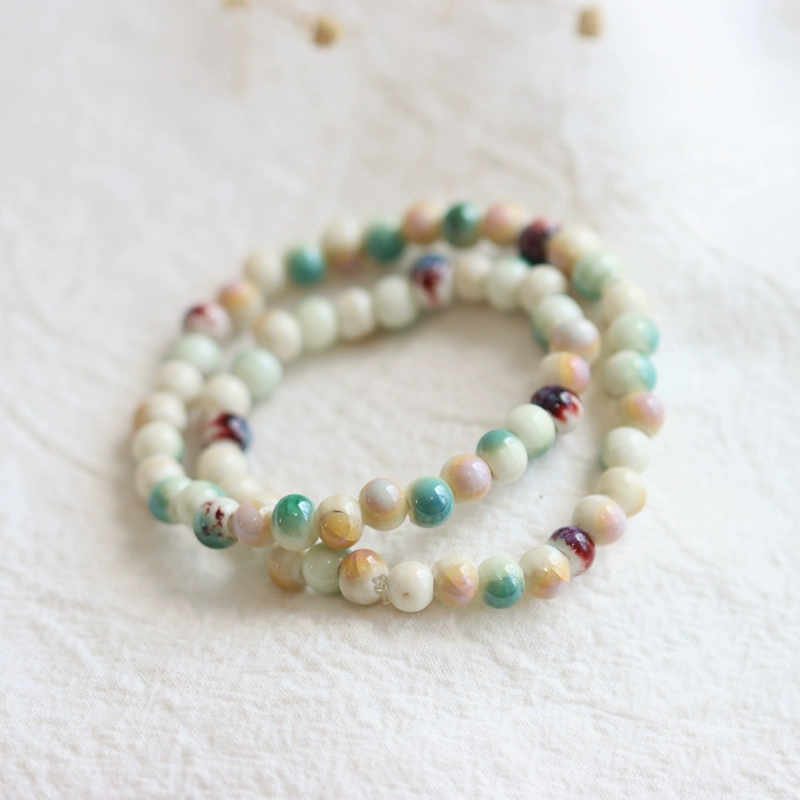 Юньнань, кусок фарфора, сельский пейзаж, браслет из фарфоровых бусин Дечжоу, литературный студенческий керамический браслет, новый шинуазри 516