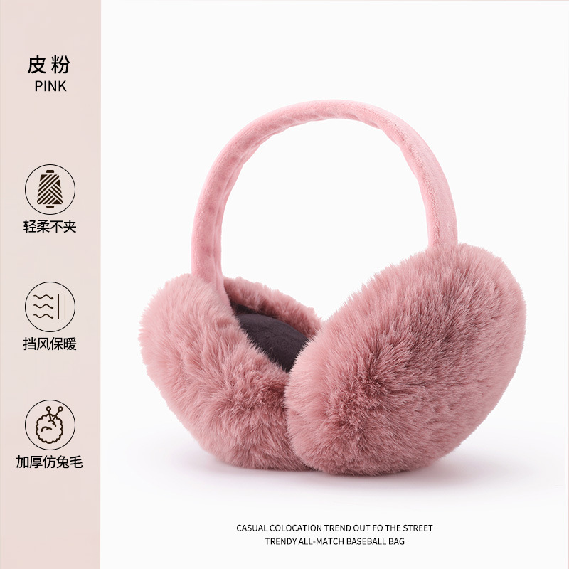 INS Otoño e Invierno orejeras cálidas compras de estudiantes imitación conejo visón felpa orejeras extra grandes orejeras plegables orejeras de todo fósforo