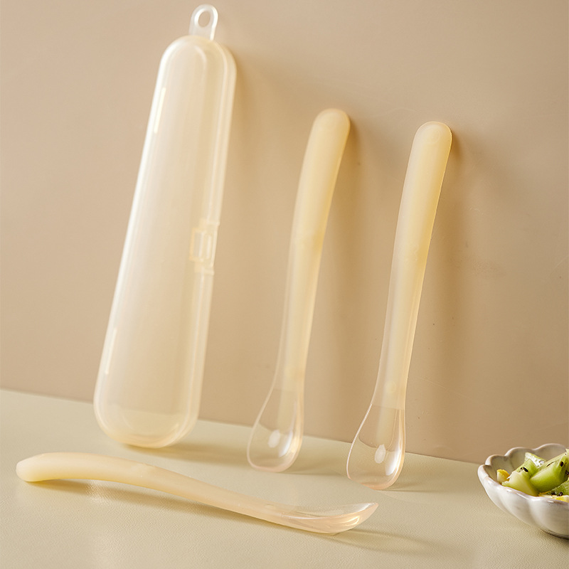 Baby Nano Silicone Spoon Training Spoon Baby Feeding Soft Spoon Silicone Spoon Children's Rice Spoon Factory Wholesale
