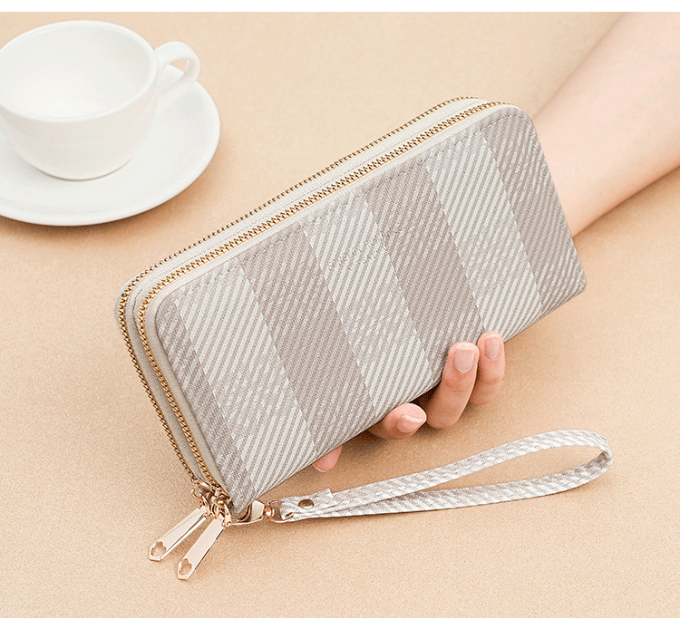 Women's Plaid Pu Leather Zipper Wallets display picture 2