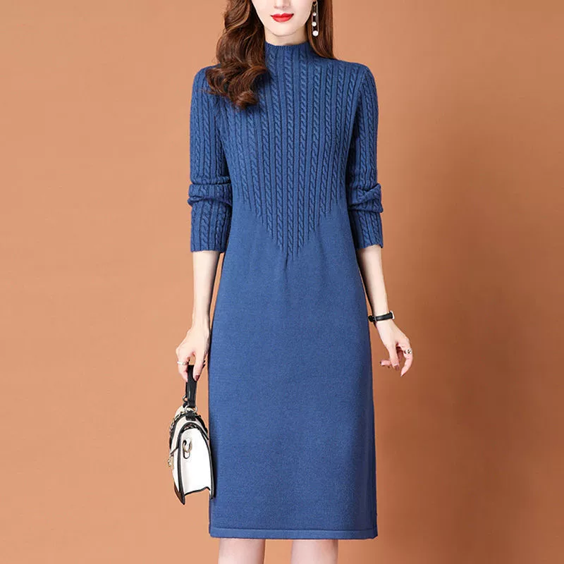 Свитер женский Осень и зима 2023 НОВЫЙ свободный приталенный пуловер в Корейском стиле женский свитер юбка вязаное платье