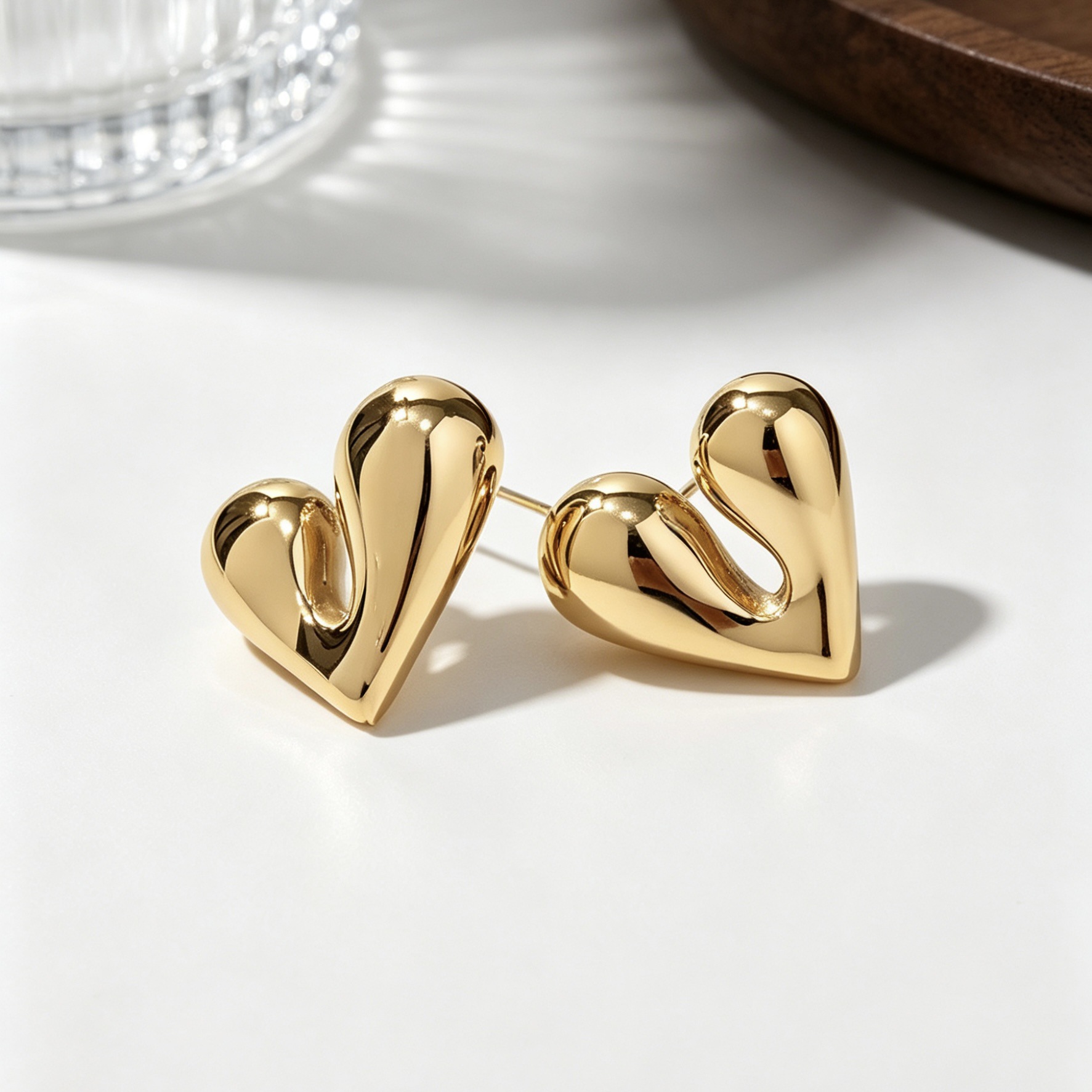 Stainless Steel Hollow Stud Earrings Elegant Minimalist Design_voghion.com