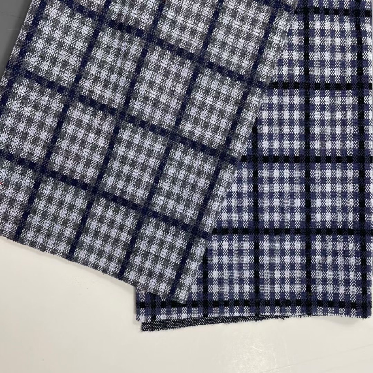 春夏针织提花格子面料适合T恤夹克卫衣裤子