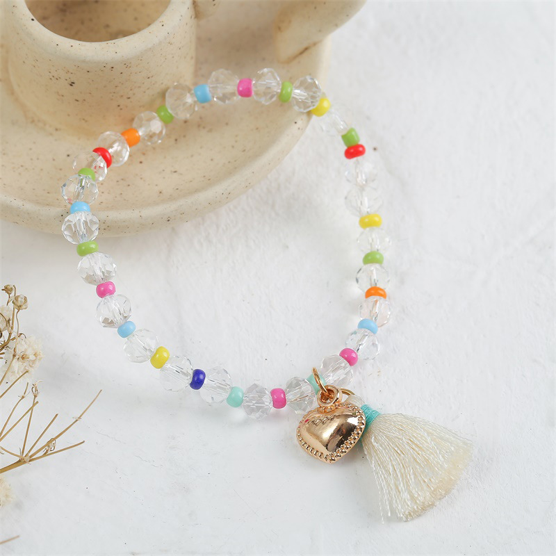 Weaving Crystal Tassel Heart Shape Bracelet Wholesale Jewelry Nihaojewelry display picture 6