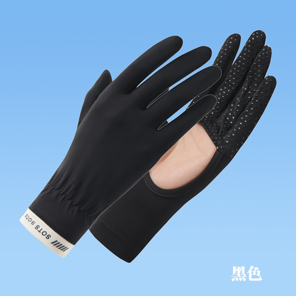 Guantes de protección solar para mujeres Protección UV al aire libre antideslizante verano conducción delgada equitación pantalla táctil hueca Guantes de seda de hielo