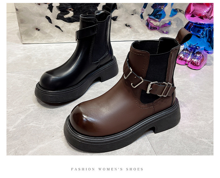 Fashionable Women's Ankle Boots British Style Retro Martin Boots_voghion.com