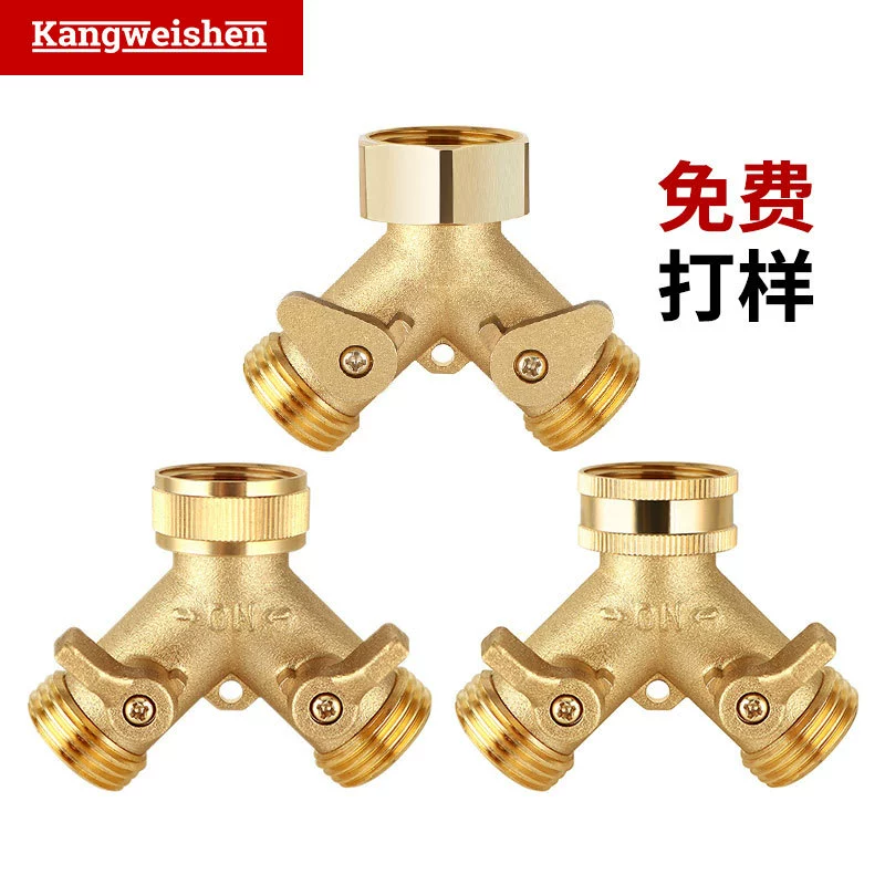 Американский сад цельномедный двухпроходный шаровой клапан Y-образный распределитель воды клапан латунный шланг разъем 3/4 дюйма