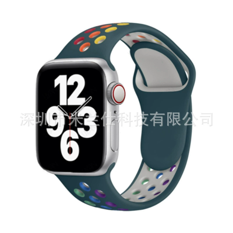 Двухцветный силиконовый браслет Nike S9 подходит для Apple iWatch6789se спортивный Ultra2