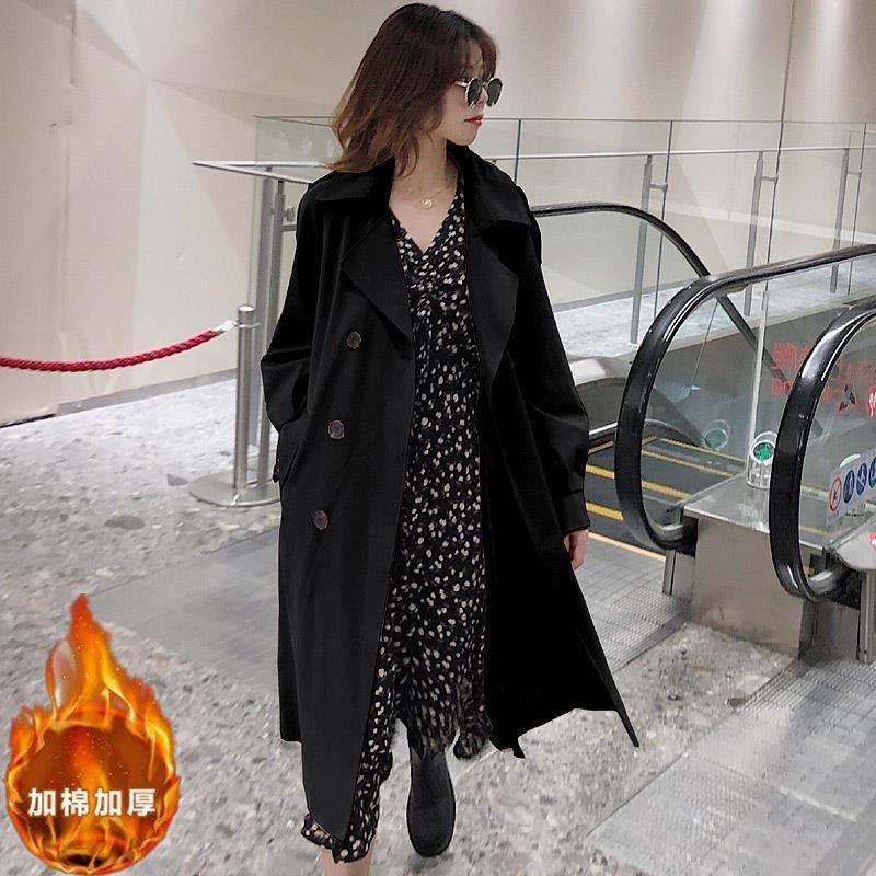 加棉风衣外套女秋冬2025年新款百搭洋气英小个子气质大衣女中长款|undefined
