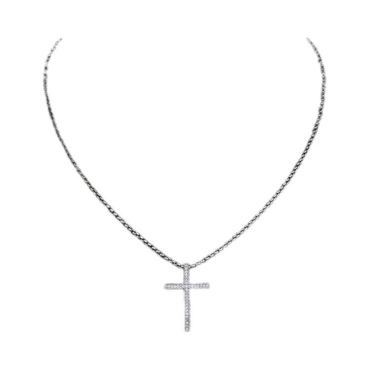 Fint diamantprytt halsband med kors för män borderless lyx_voghion.com