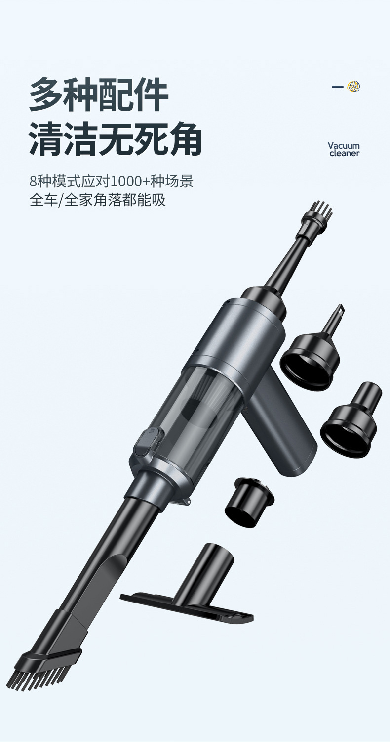 Car Vacuum Cleaner with Super Powerful Suction, Integrated Suction and Blowing, High-Power Wireless Handheld Electric Vacuum Cleaner for Cars