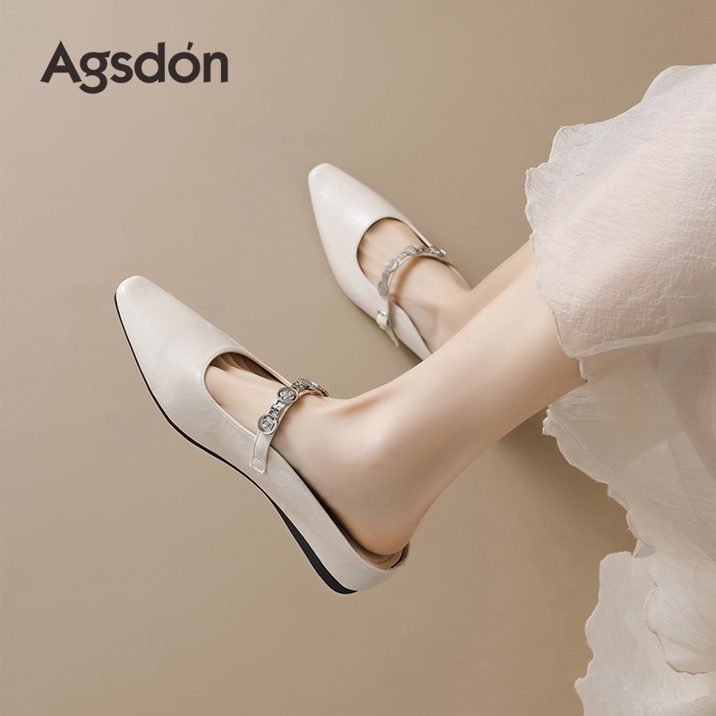 Augustion Baotou pantuflas mujeres verano 2025 nueva moda francesa para llevar sandalias Mary Jane