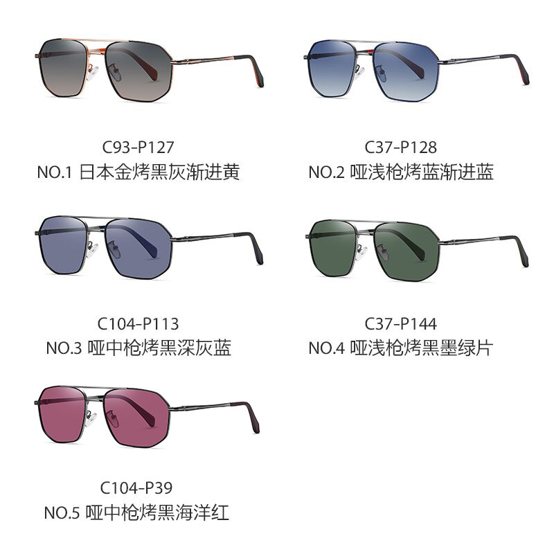 Suministro directo de fábrica nuevas gafas de sol polarizadas de dos colores para hombres gafas de sol de polígono de metal 6324 gafas de moda europeas y americanas