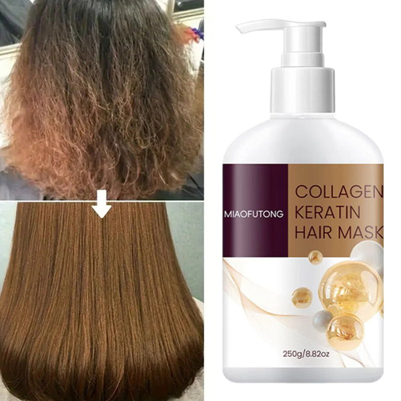跨境热销Hair Mask角蛋白发膜保湿柔顺修护干枯毛躁防打结护发素|undefined