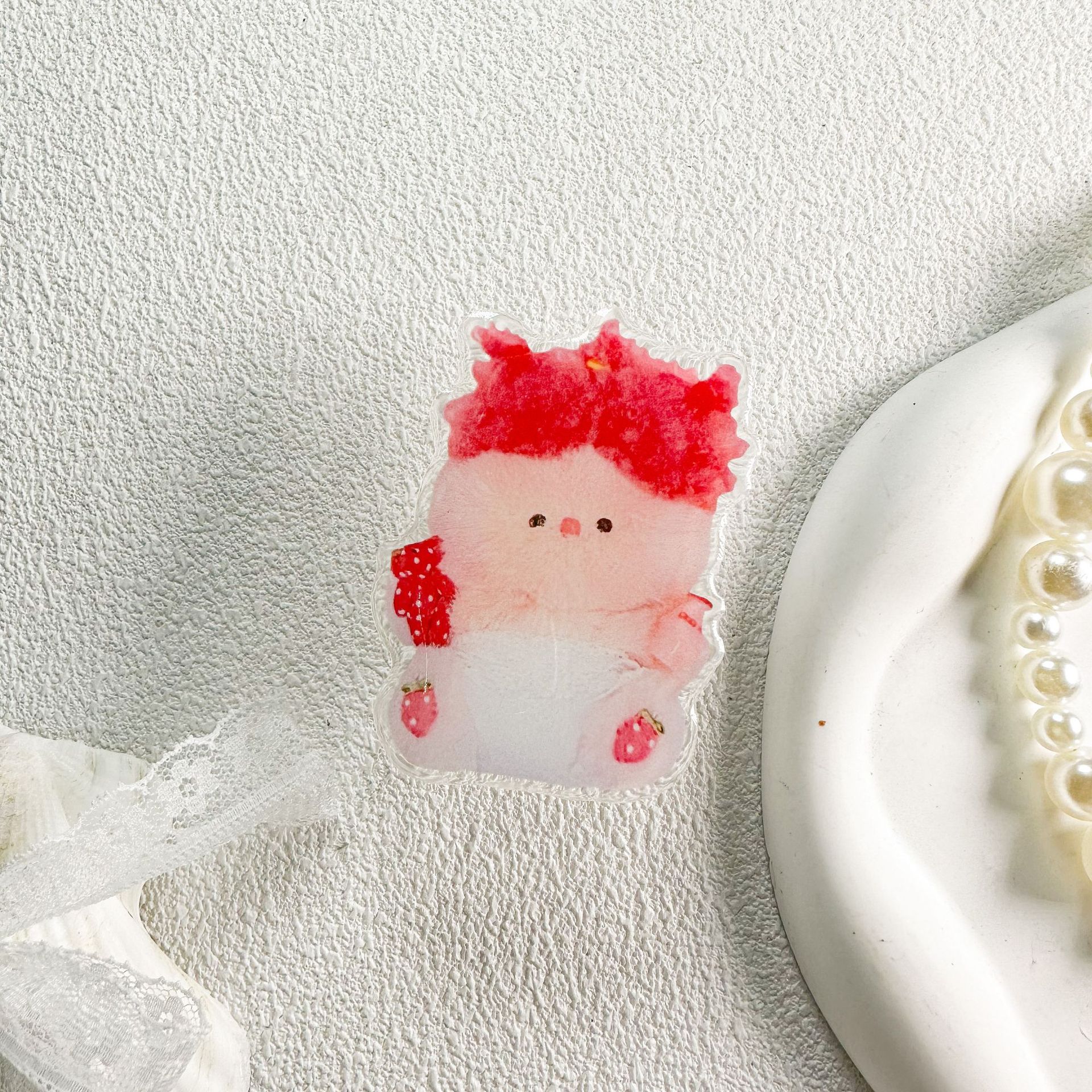 Transparent Bracket-Strawberry Footprint Doll