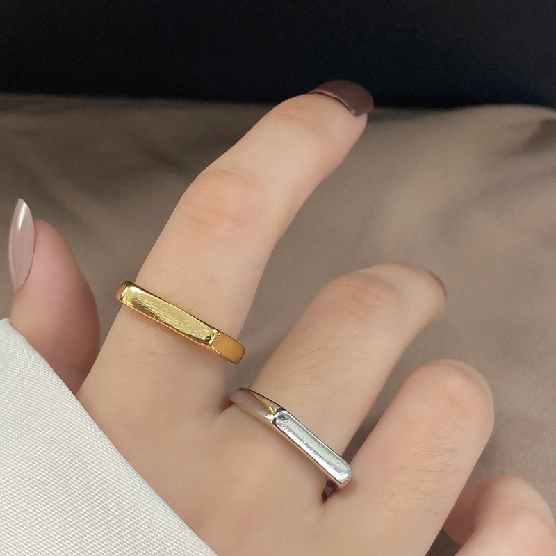 creative geometric simple shape design thin ring