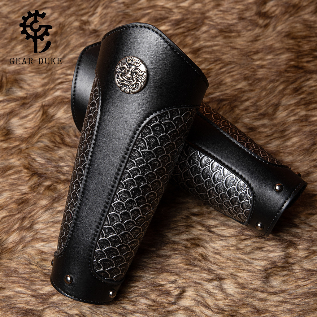 跨境热卖 朋克复古护腕男压纹骑士护臂套cosplay热门影视服饰道具