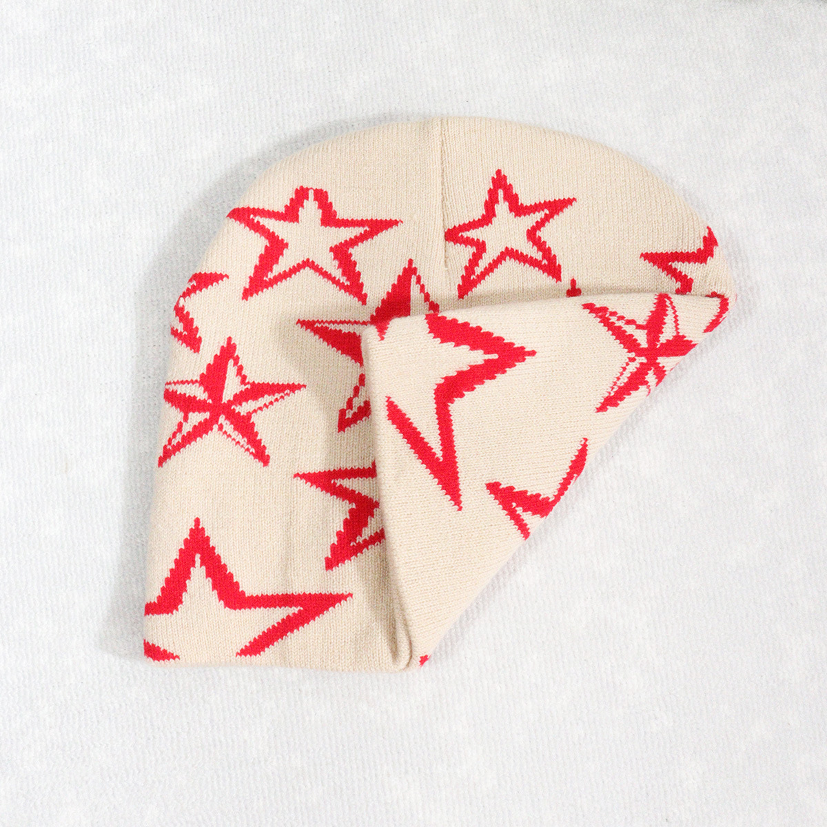 Gebreide muts muts trend trui Little Star Y2K jacquard heren en dames mutsen_voghion.com