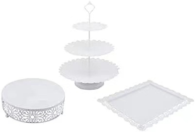 Dorado hierro forjado pastel rack set display rack tray table postre de té de la tarde snack table display rack