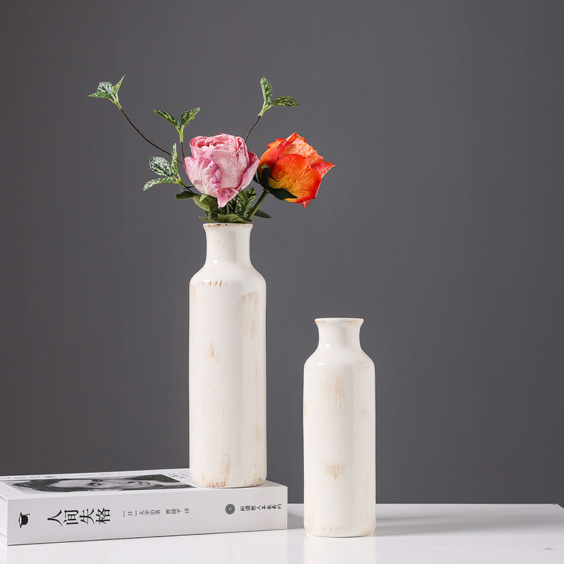 北欧创意陶瓷花瓶摆件套装高级感客厅玄关桌面餐桌插花干花装饰品