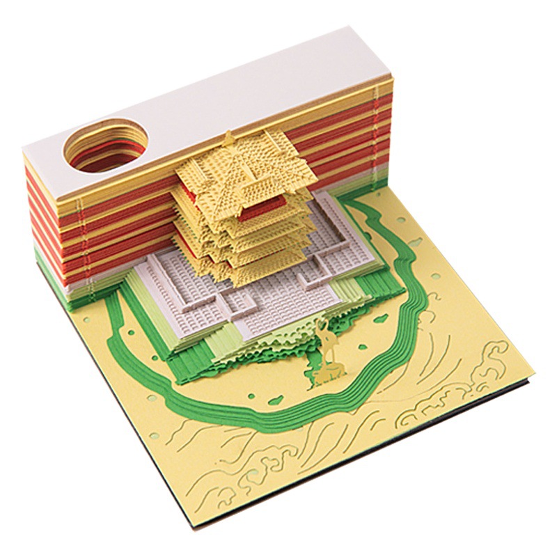 [Promoción de drenaje] Papel de nota tridimensional en 3D, notas adhesivas raspadas a mano, talla de papel creativo, estilo retro lindo y de alto valor