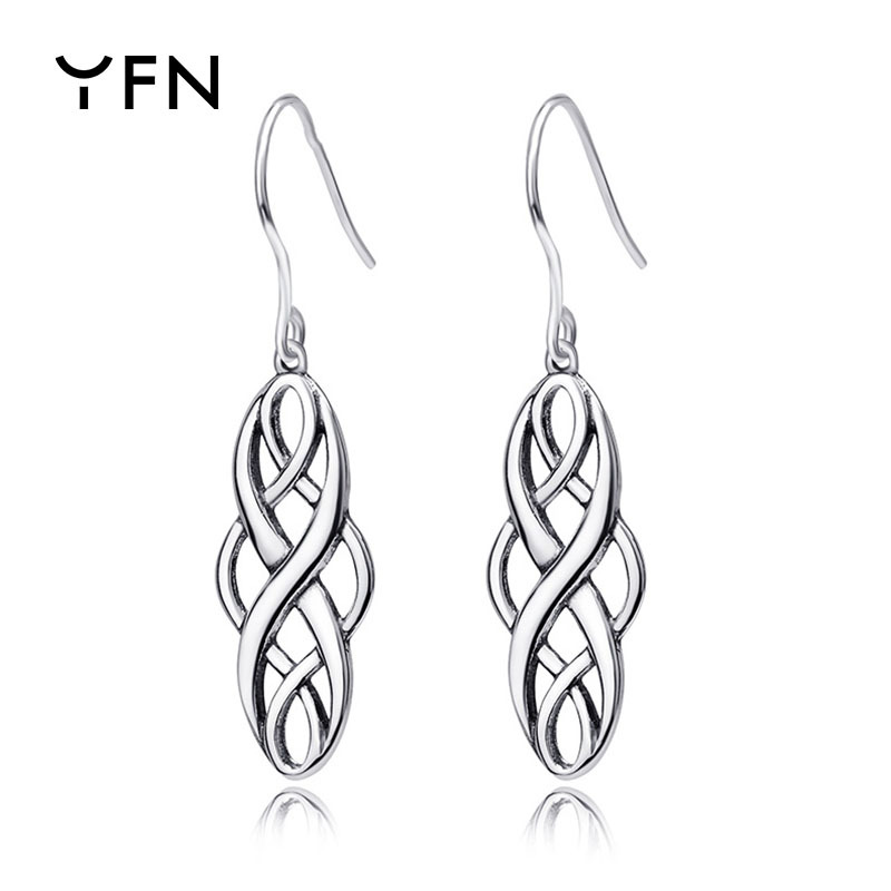欧美时尚复古凯尔特结耳环女亚马逊wish爆款925纯银饰品一件代发