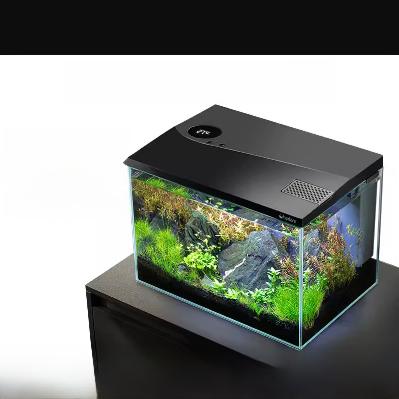 Scholata fish tank living room small ecological fish tank small desktop ultra -white glass exemption water lazy artificial manufacturing scenery box