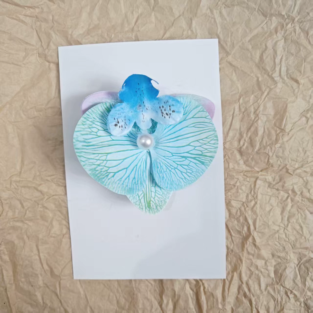 Hairgrip floral clips, princess French-style phalaenopsis & plumeria, multi-size duckbill & pins