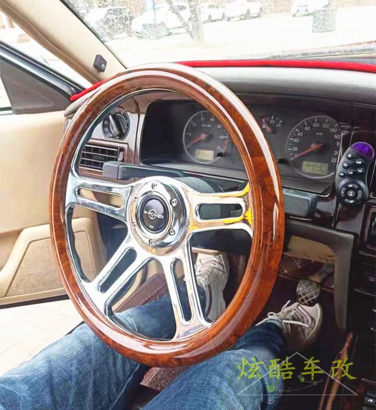 Car modification mahogany Big Dipper Longdi retro racing car Jetta Poussin brigade Santana 14 inch 15 inch steering wheel