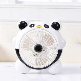 卡通小风扇床上可爱熊猫转叶扇台式学生宿舍超萌礼品轻便桌面风扇