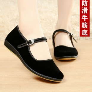 37 Size Old Beijing Cloth Shoes Women's Black Cloth Shoes Casual Work Shoes Cow Sole Work Shoes Work Shoes