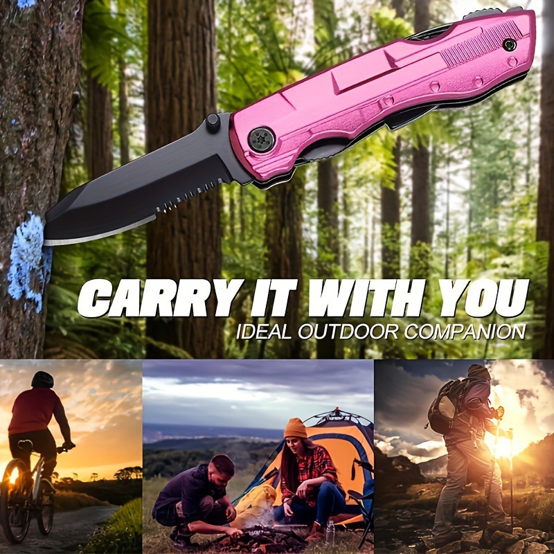 D 908 16 in 1 Pink Outdoor Multi Tool Knife with Bottle