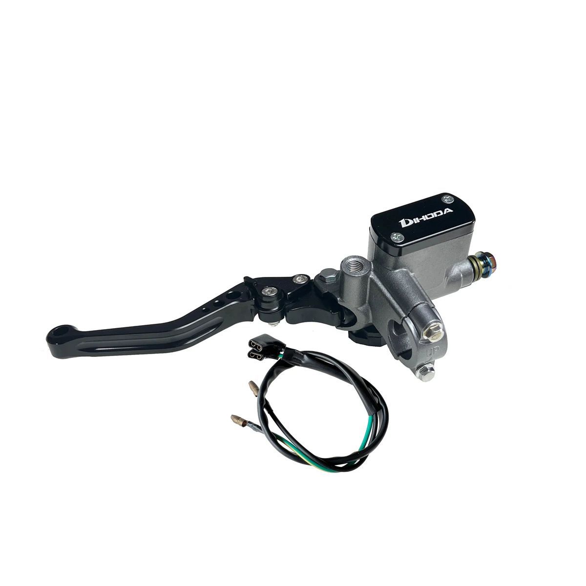 Universal modified hydraulic brake master cylinder for motorcycles and electric bikes with six-speed adjustable handle and power-off switch