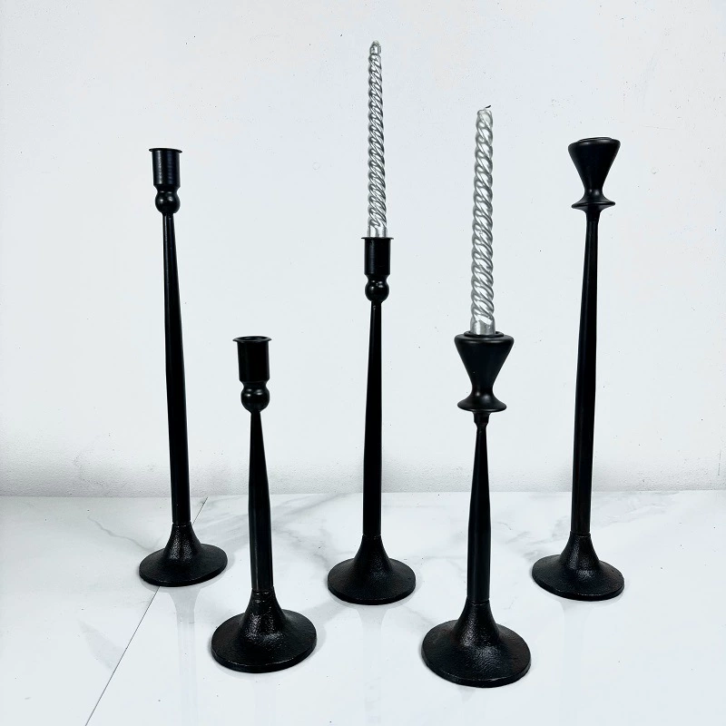 Трансграничный американский ретро кованый подсвечник с одной головкой романтический ужин свеча чашка свечи черный минималистский подсвечник