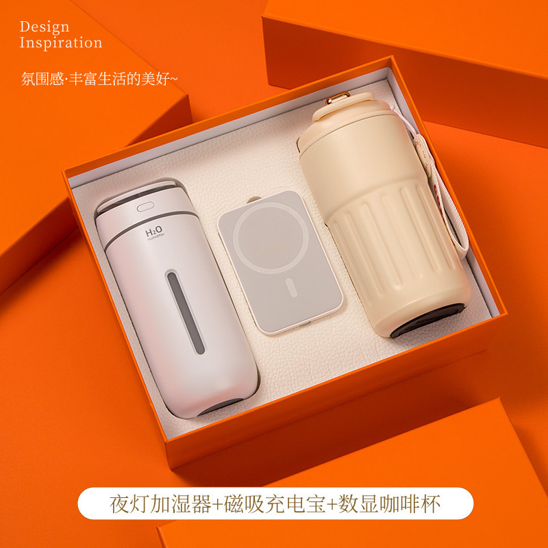 Set de regalo creativo, souvenirs de negocios, humidificador luminoso, regalo práctico, evento de apertura, regalo, logotipo personalizado