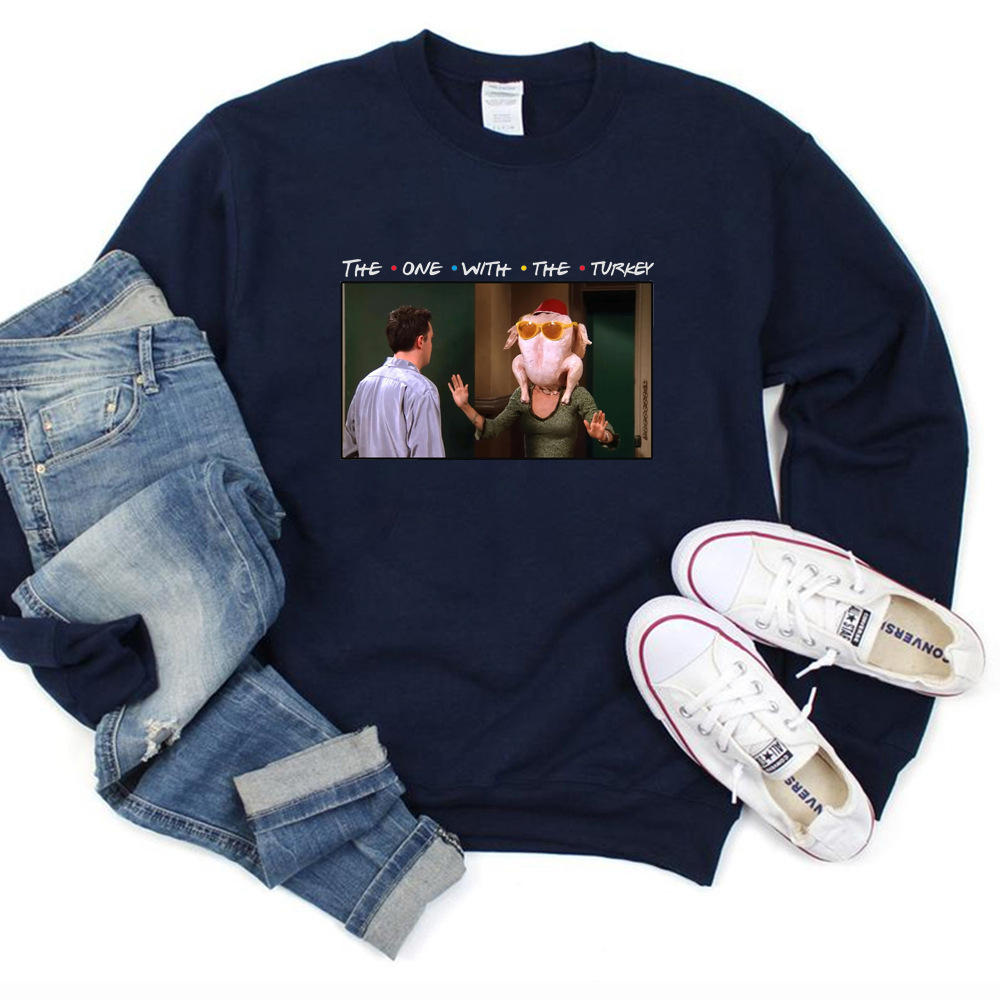 Friends Thanksgiving Sweatshirt Funny Turkey Graphic Hoodie