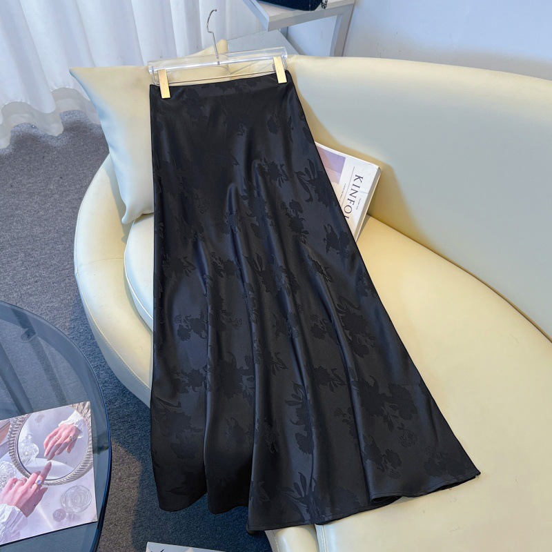 2026 New Chinese Style Retro Improved Heavy Jacquard Skirt Versatile Slimming National Style Elegant Lady Casual Long Skirt
