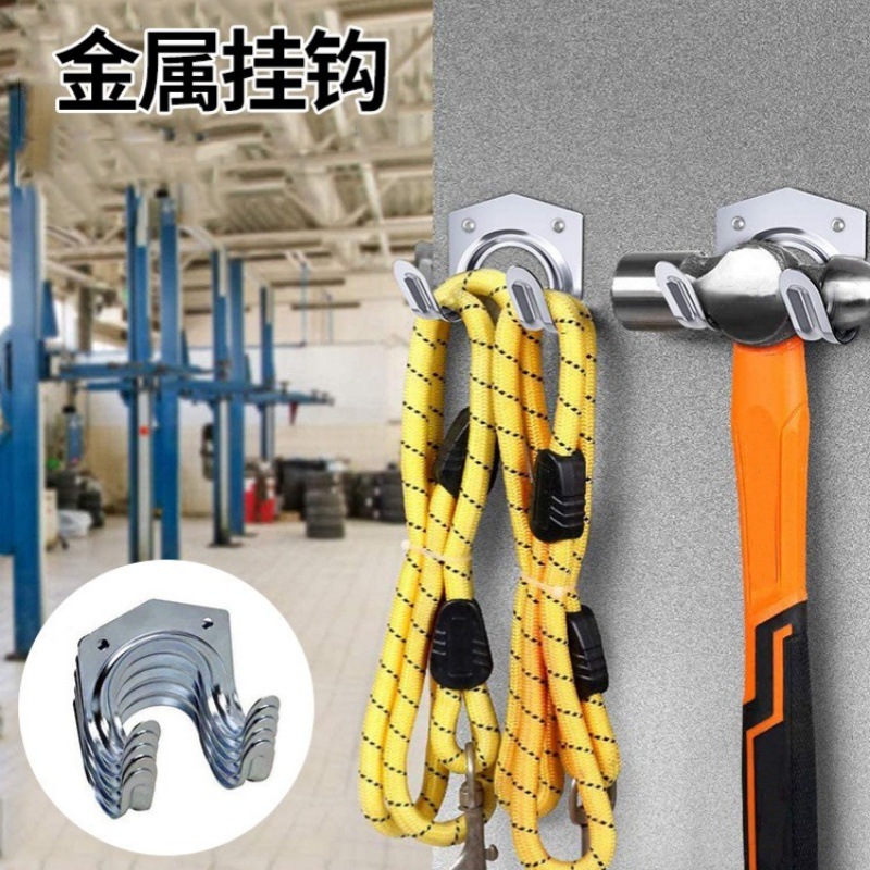 跨境工具挂钩 木板挂勾五金工具房挂钩 创意拖把水管挂钩